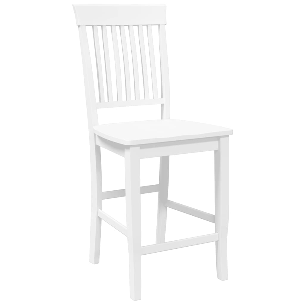 Tabourets de bar (lot de 2) en bois massif blanc et caoutchouc - XIOS