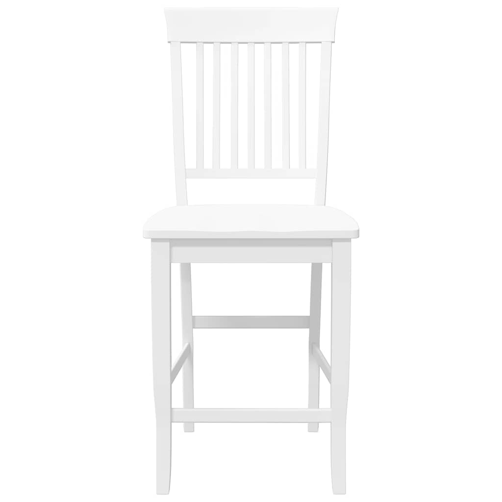 Tabourets de bar (lot de 2) en bois massif blanc et caoutchouc - XIOS