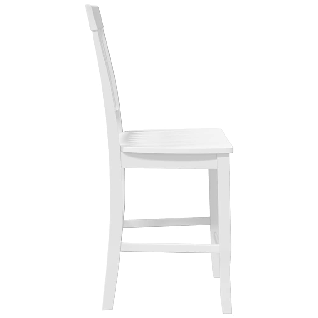 Tabourets de bar (lot de 2) en bois massif blanc et caoutchouc - XIOS
