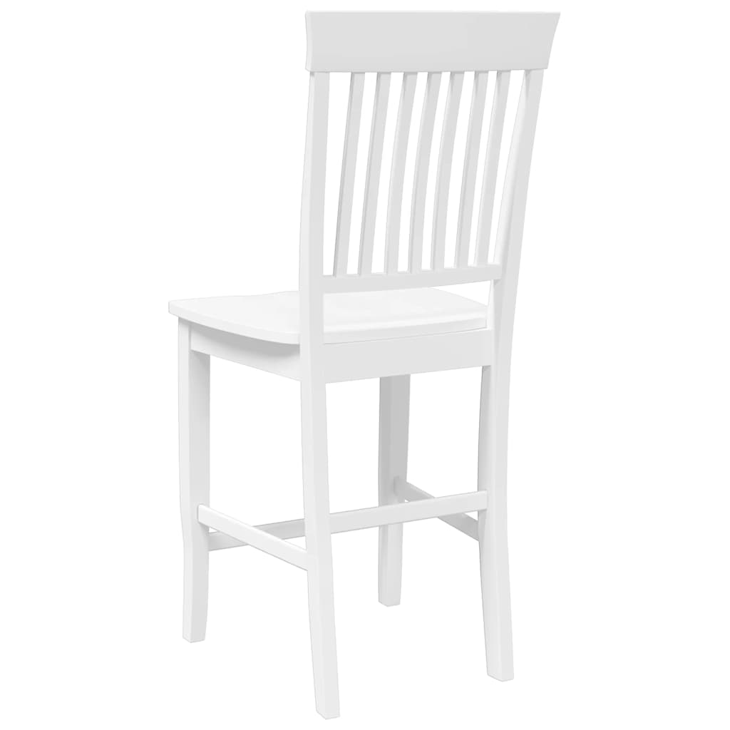 Tabourets de bar (lot de 2) en bois massif blanc et caoutchouc - XIOS