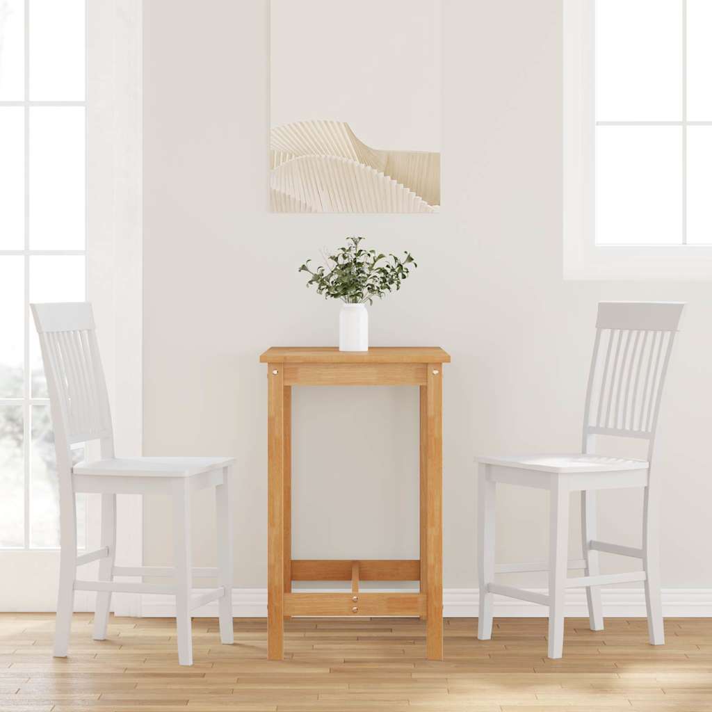 Tabourets de bar (lot de 2) en bois massif blanc et caoutchouc - XIOS