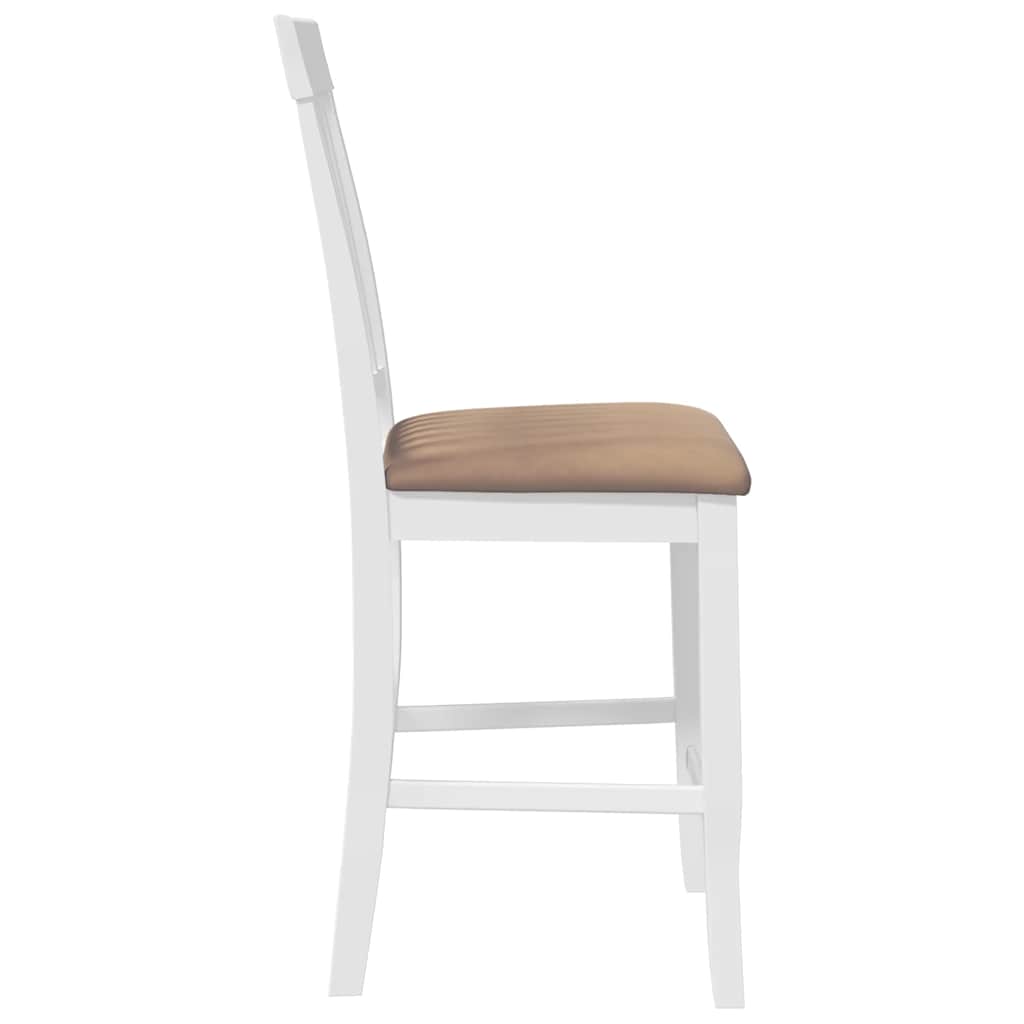Tabourets de bar avec coussins (lot de 2) en bois massif blanc et caoutchouc - XIOS