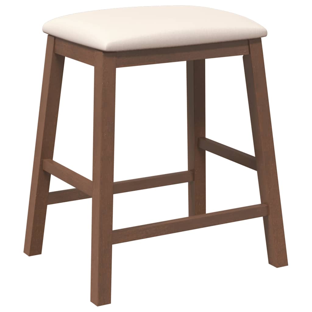 chaises de bar avec coussins 2 pcs marron bois massif d'hévéa - XIOS