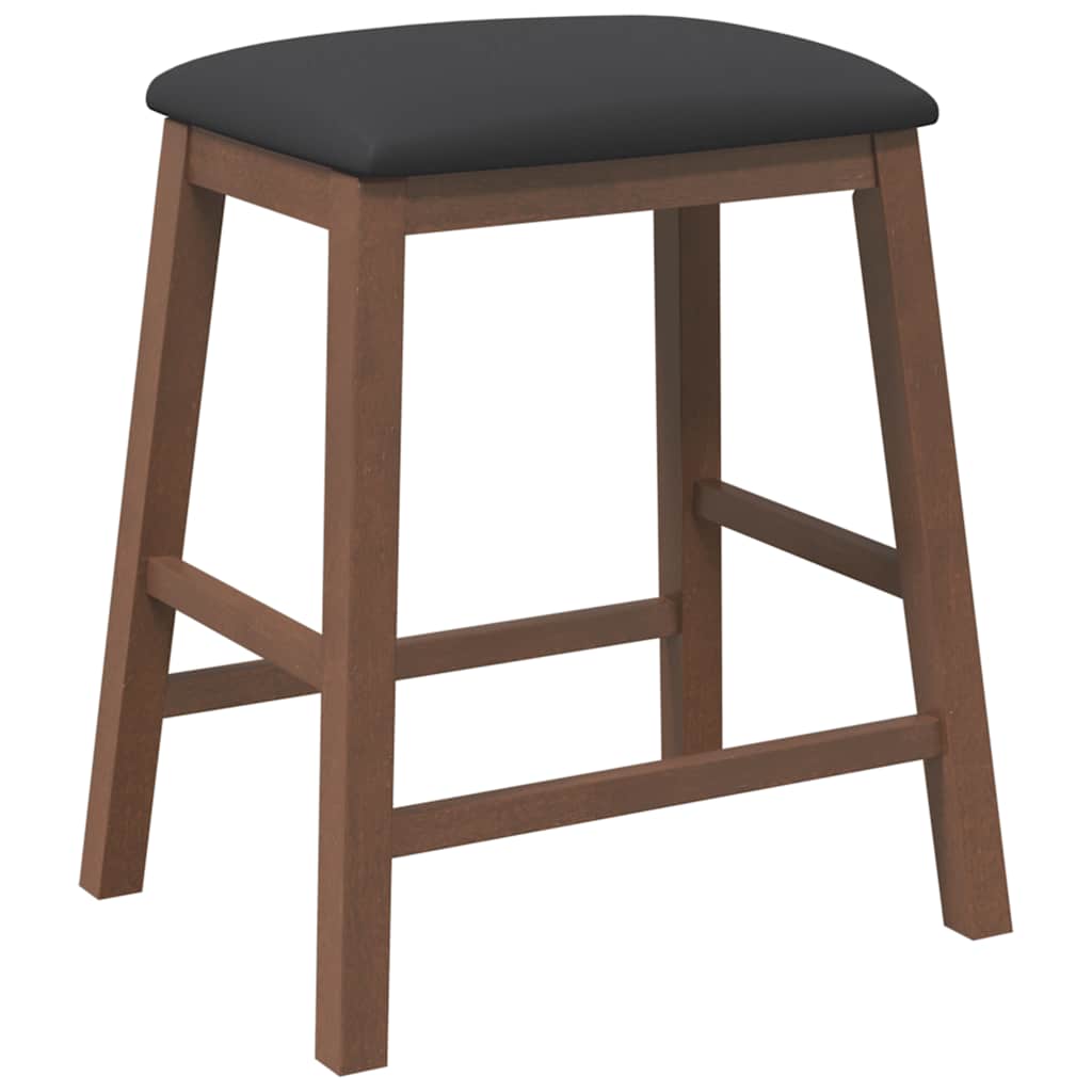 chaises de bar avec coussins 2 pcs marron bois massif d'hévéa - XIOS