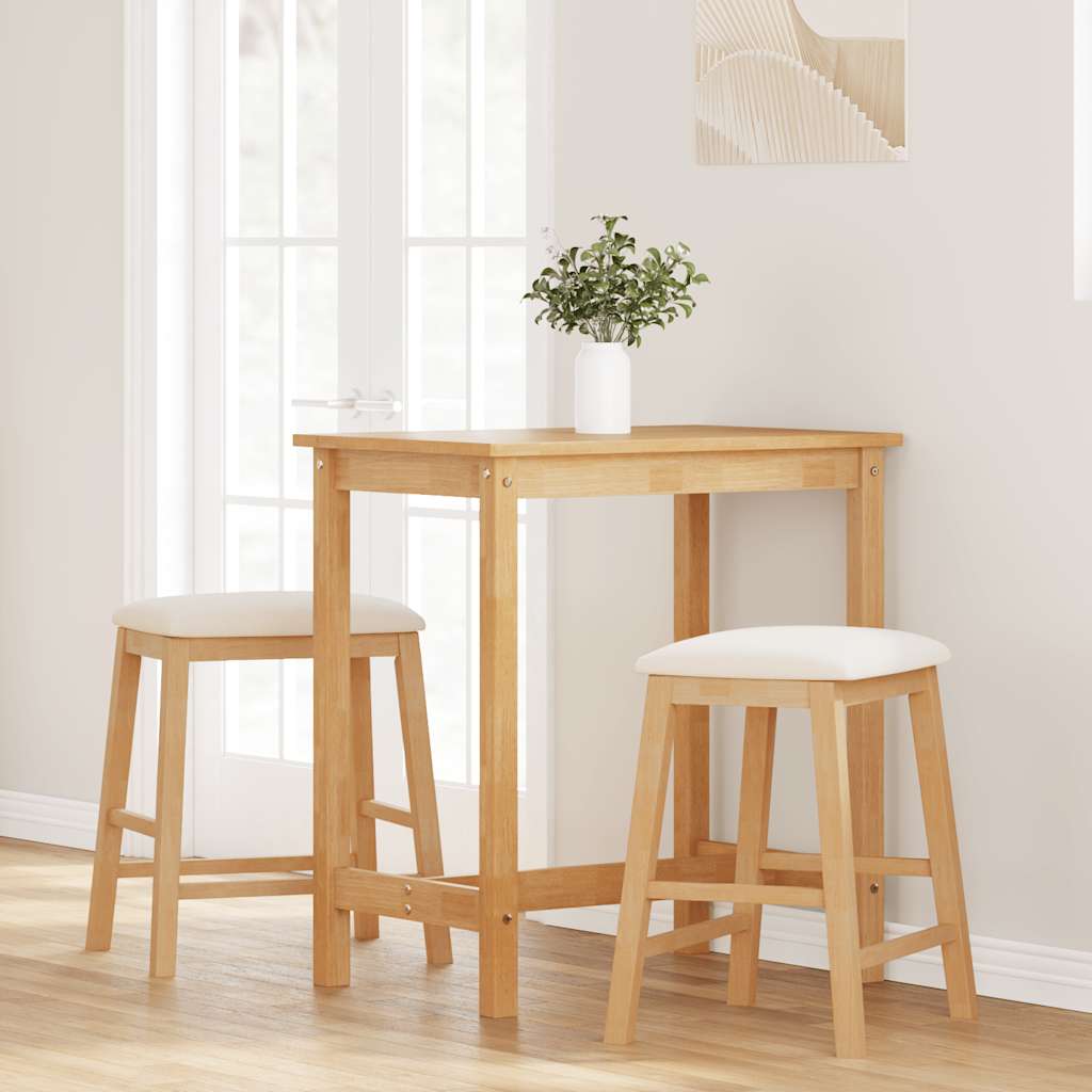 chaises de bar avec coussins 2 pcs bois massif d'hévéa - XIOS