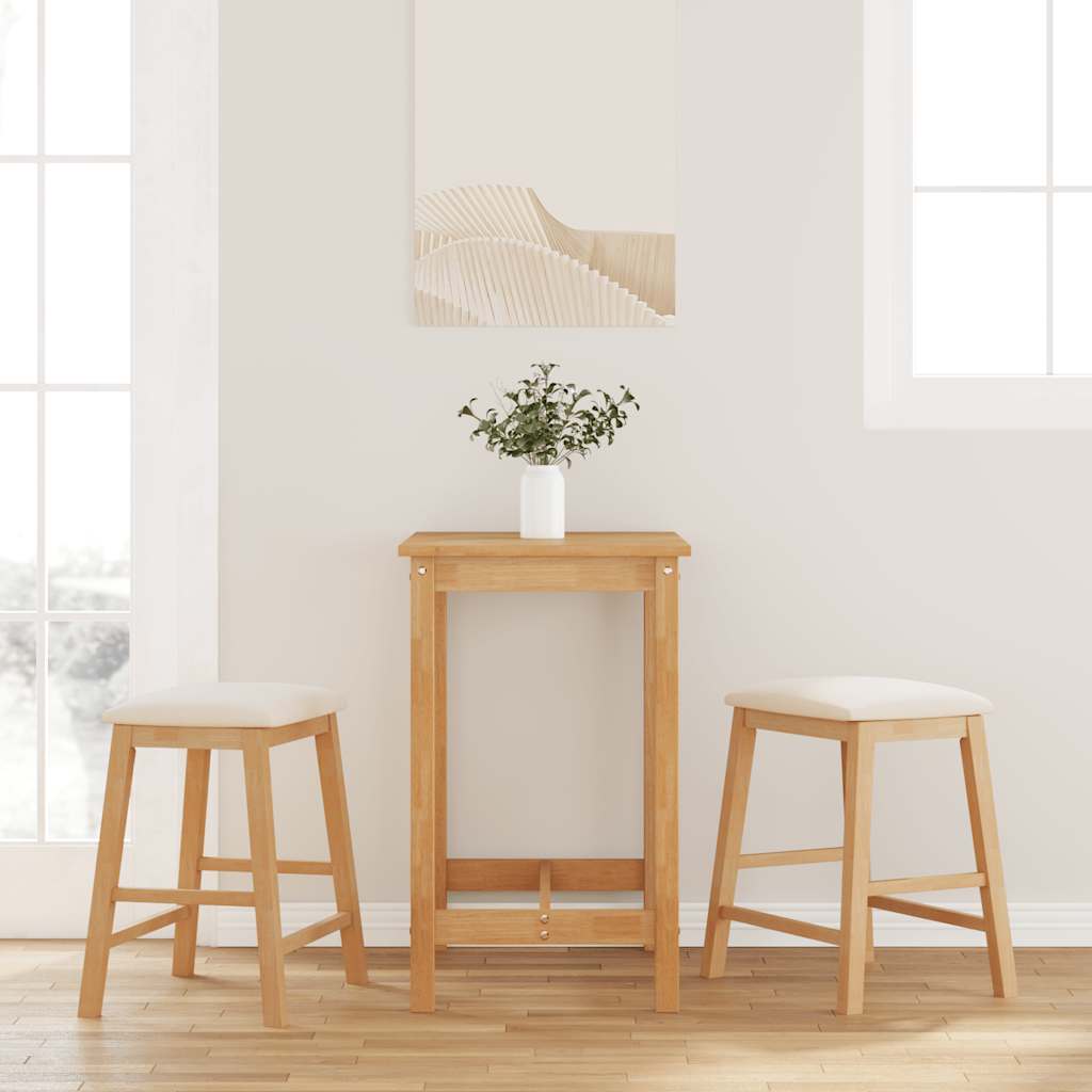 chaises de bar avec coussins 2 pcs bois massif d'hévéa - XIOS