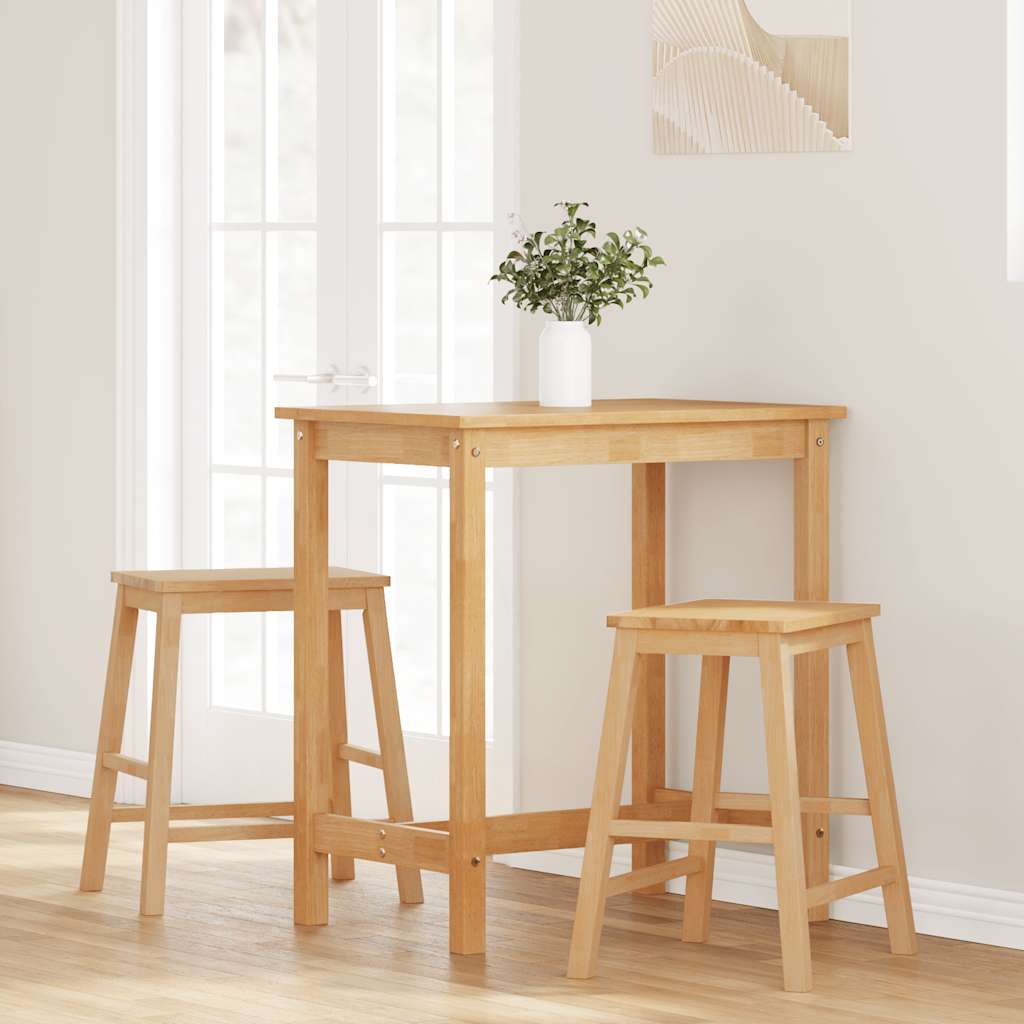 Chaises de bar lot de 2 bois massif d'hévéa - XIOS