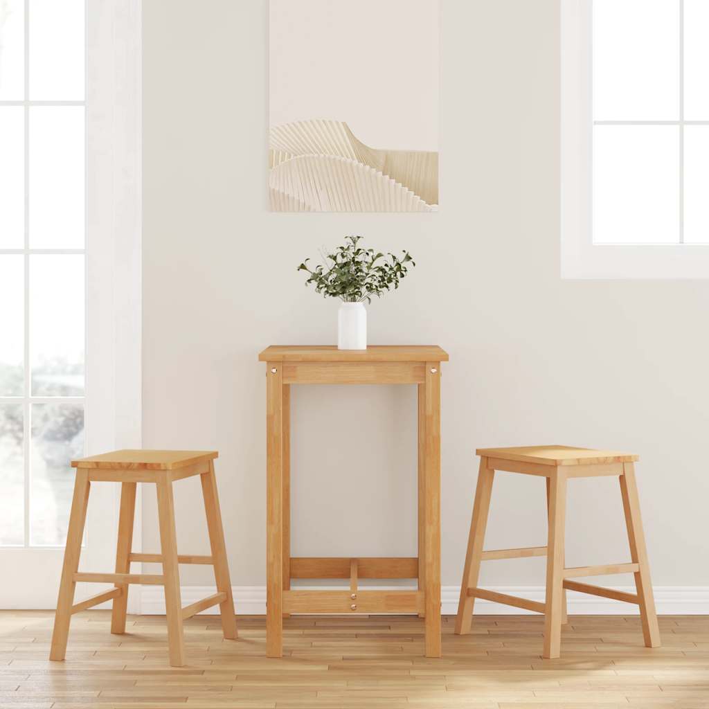 Chaises de bar lot de 2 bois massif d'hévéa - XIOS