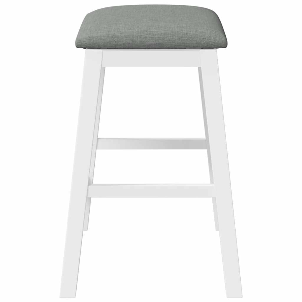 Chaises de bar avec coussins 2 pcs blanc bois massif d'hévéa - XIOS