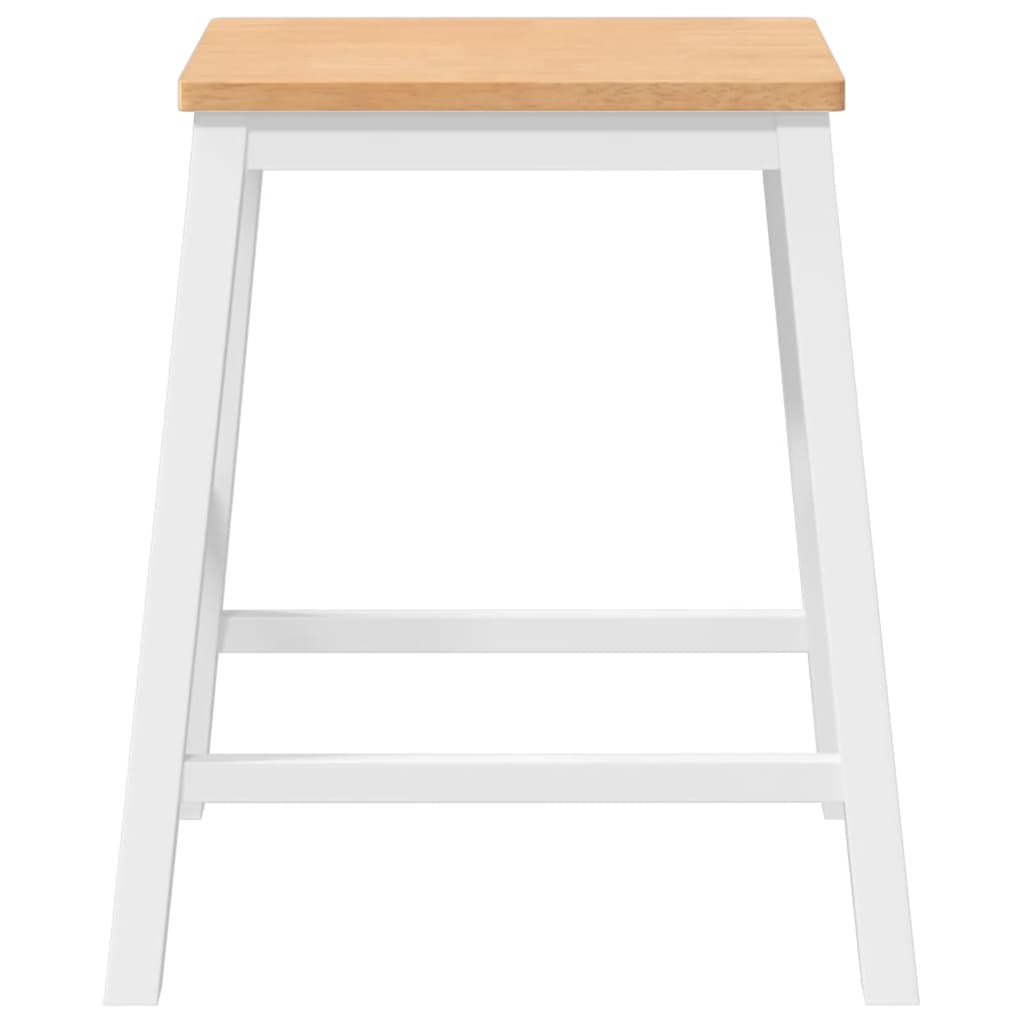 Chaises de bar 2 pcs blanc bois massif d'hévéa - XIOS
