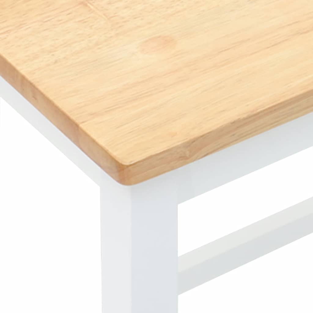 Chaises de bar 2 pcs blanc bois massif d'hévéa - XIOS