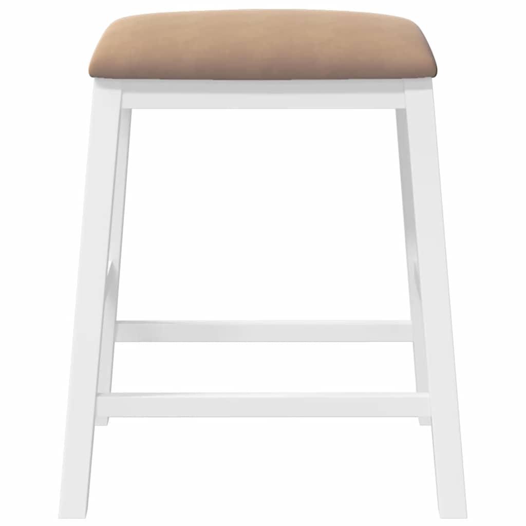 Chaises de bar avec coussins 2 pcs blanc bois massif d'hévéa - XIOS