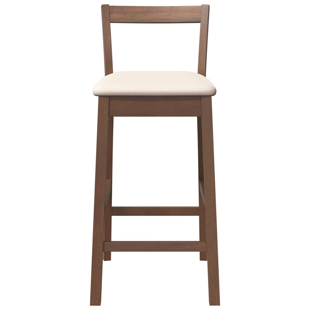 Tabourets de bar avec coussins (lot de 2) en bois massif marron et caoutchouc - XIOS