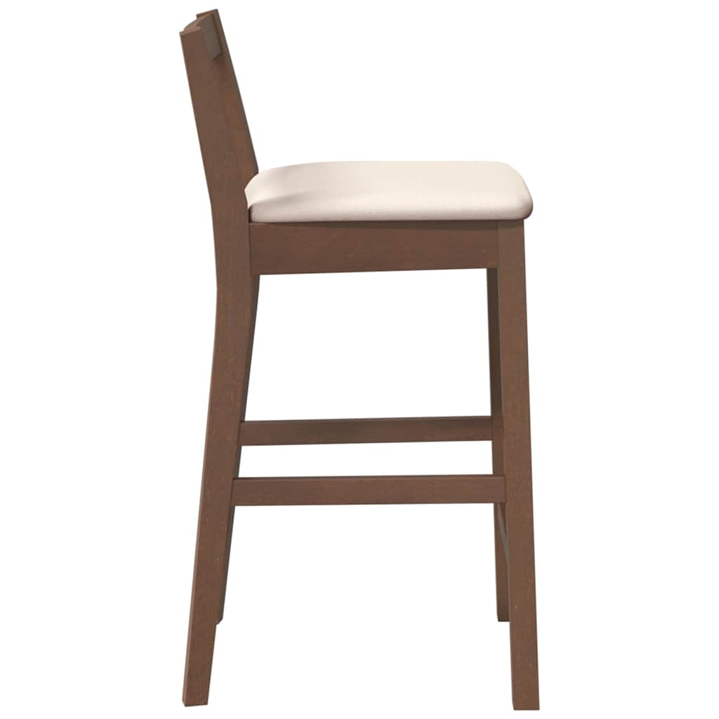Tabourets de bar avec coussins (lot de 2) en bois massif marron et caoutchouc - XIOS