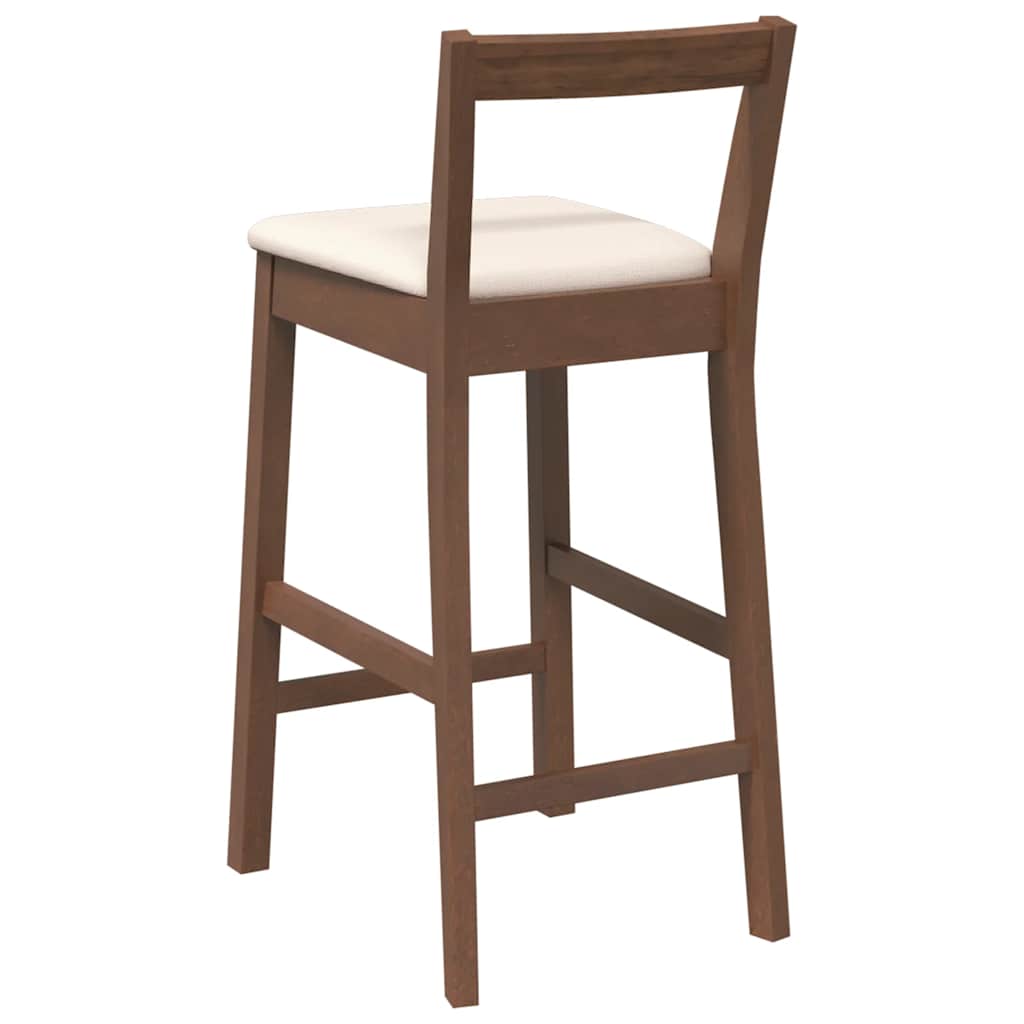 Tabourets de bar avec coussins (lot de 2) en bois massif marron et caoutchouc - XIOS
