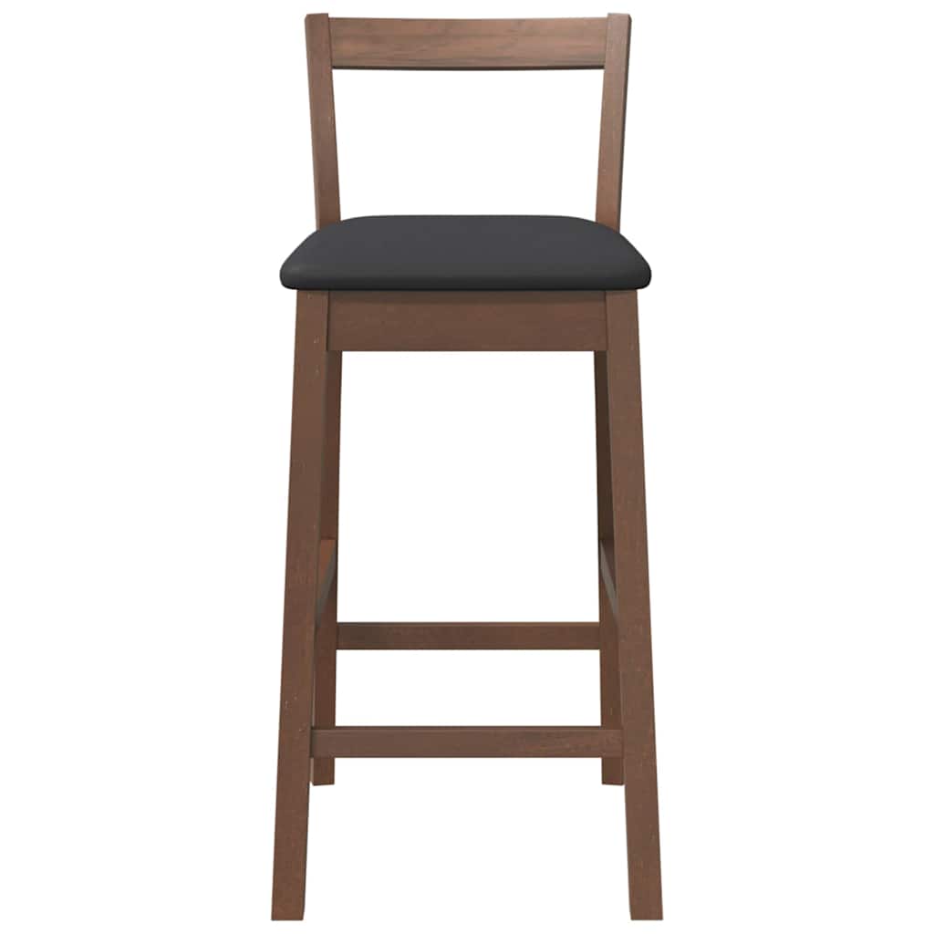 Tabourets de bar avec coussins (lot de 2) en bois massif marron et caoutchouc - XIOS