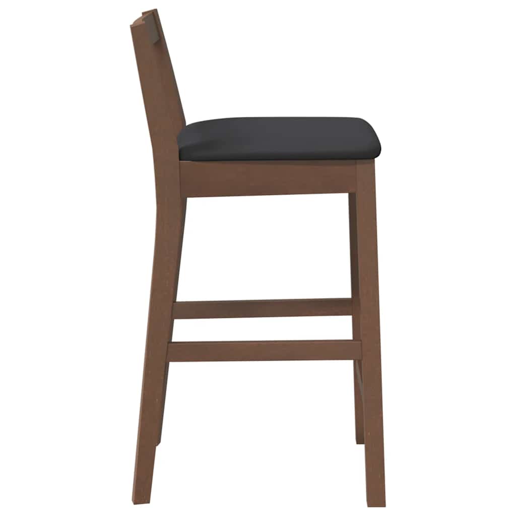 Tabourets de bar avec coussins (lot de 2) en bois massif marron et caoutchouc - XIOS