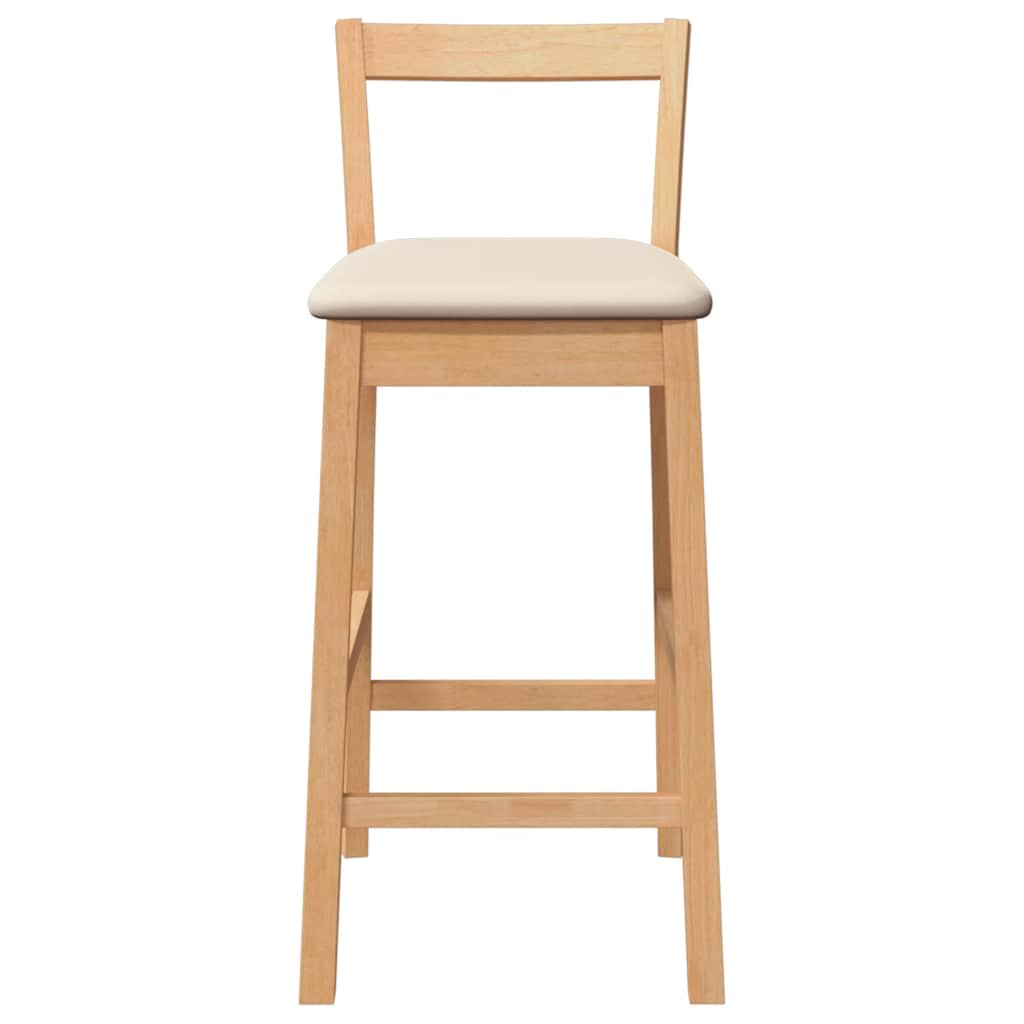 Tabourets de bar avec coussins (2 pcs) en bois massif naturel et caoutchouc - XIOS