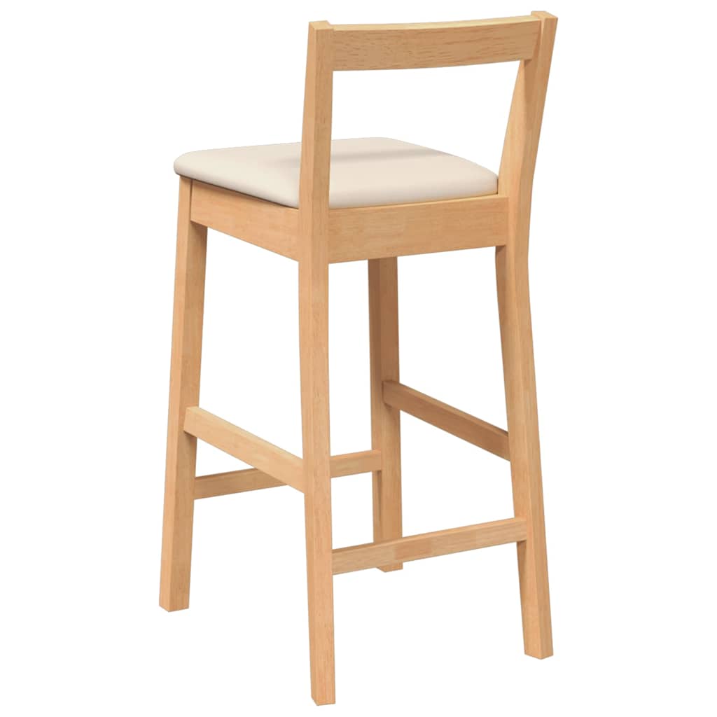 Tabourets de bar avec coussins (2 pcs) en bois massif naturel et caoutchouc - XIOS