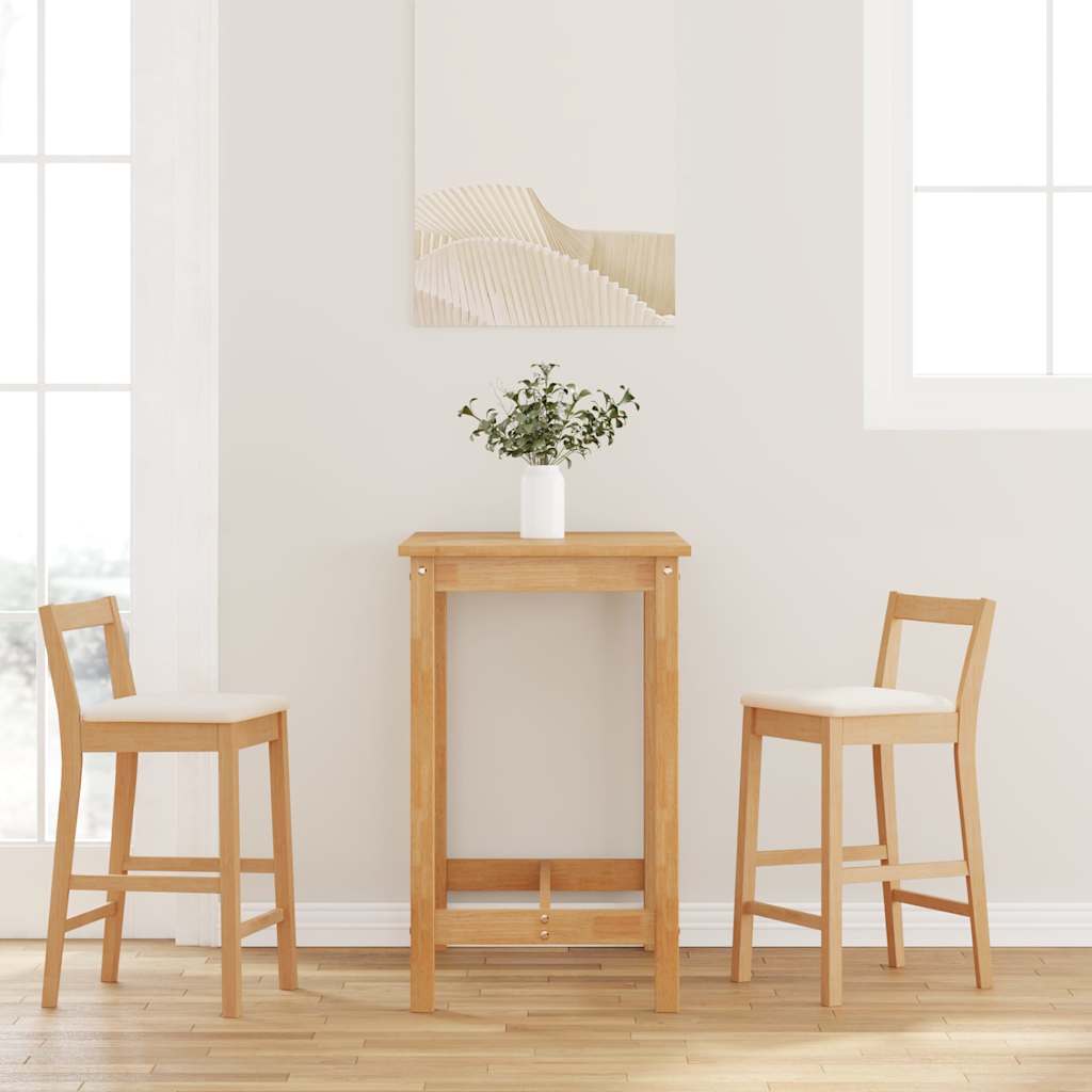 Tabourets de bar avec coussins (2 pcs) en bois massif naturel et caoutchouc - XIOS