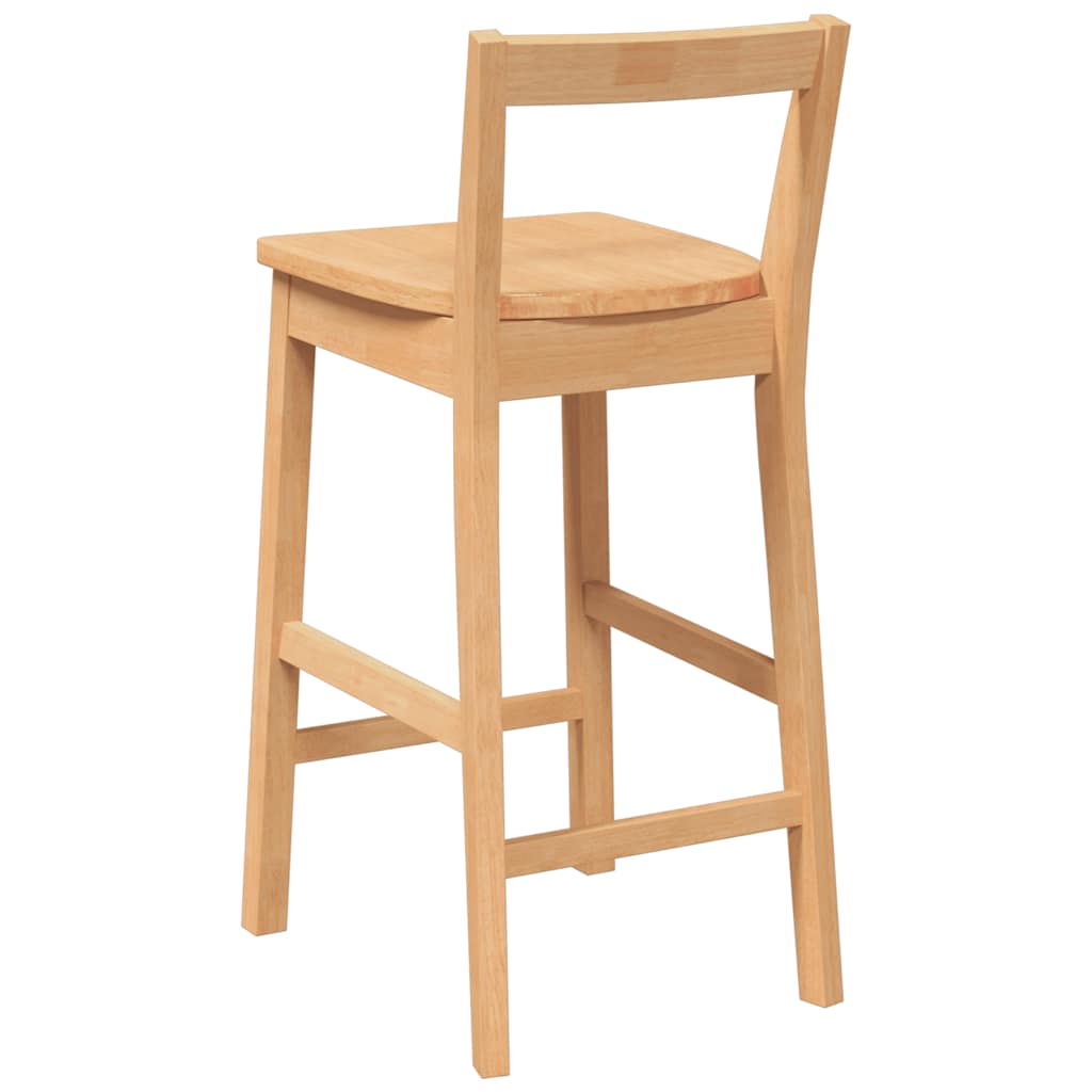 Tabourets de bar (lot de 2) en bois massif naturel et caoutchouc - XIOS