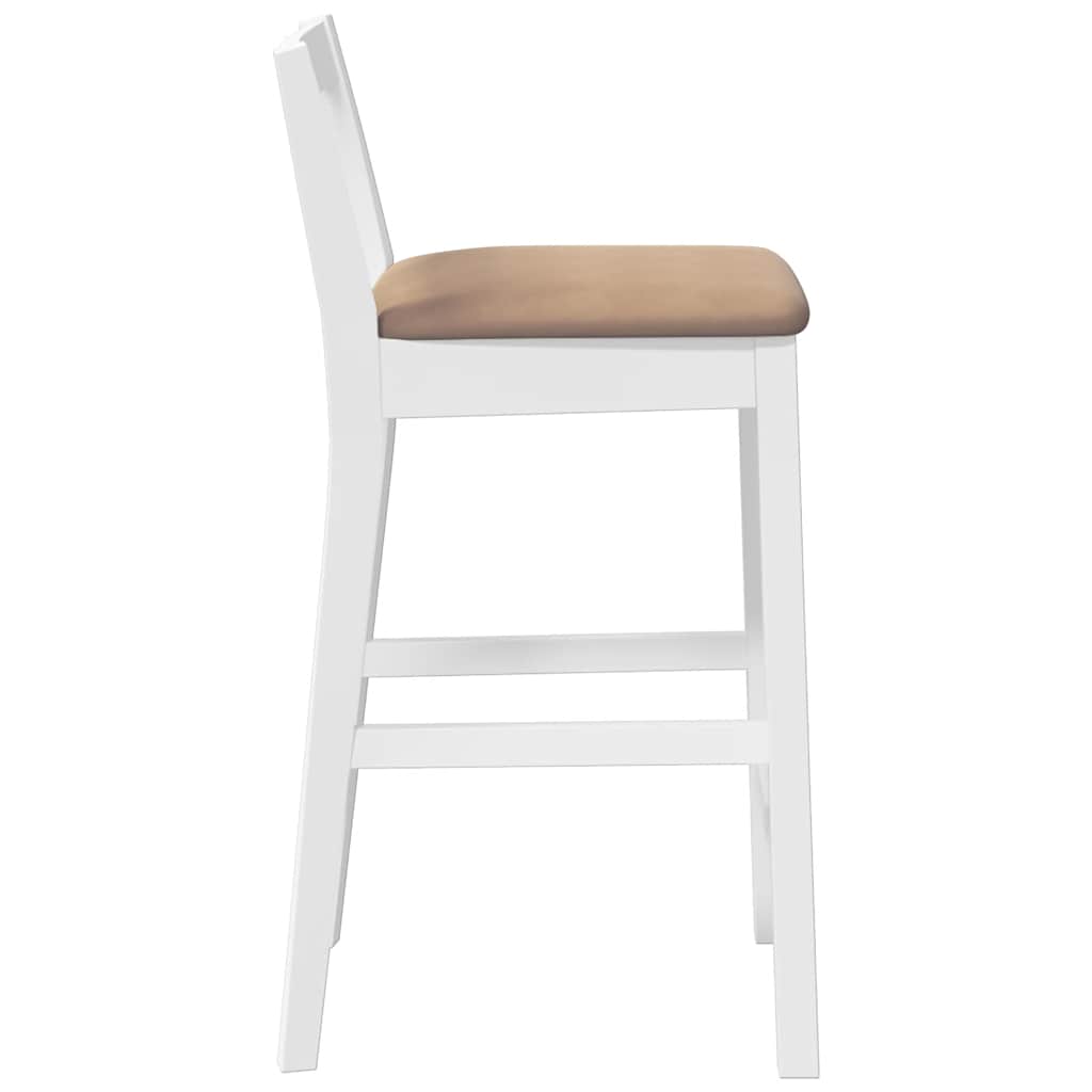 Tabourets de bar avec coussins (lot de 2) en bois massif blanc et caoutchouc - XIOS
