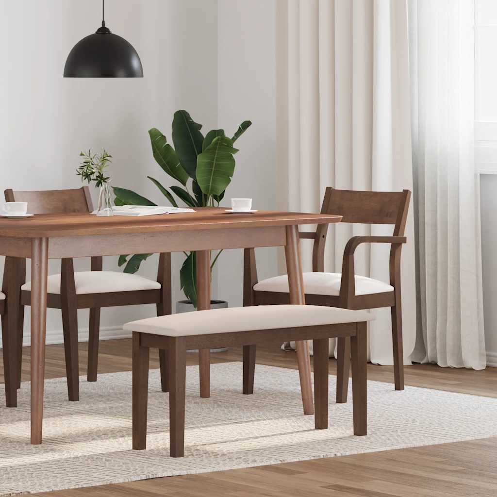 Banc 90 cm marron bois massif caoutchouc - XIOS