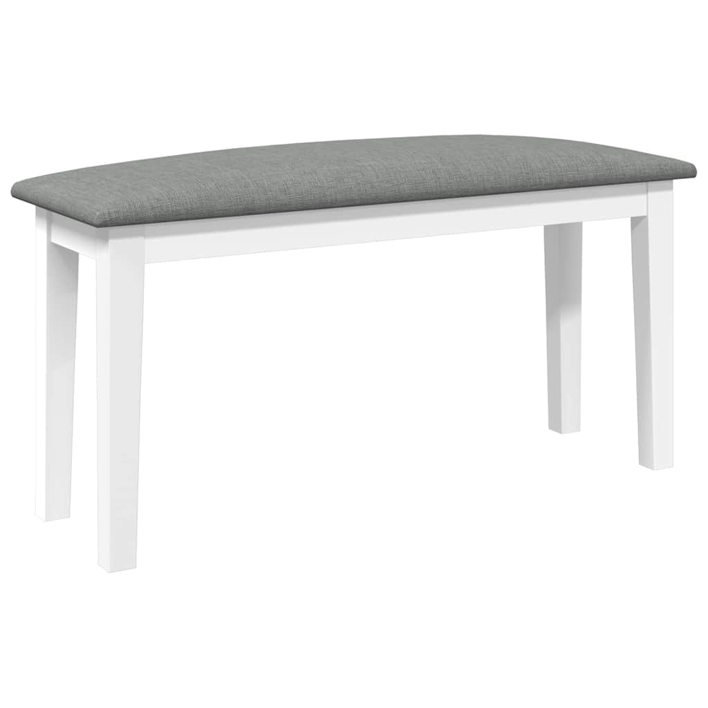 Banc 90 cm blanc bois massif caoutchouc - XIOS