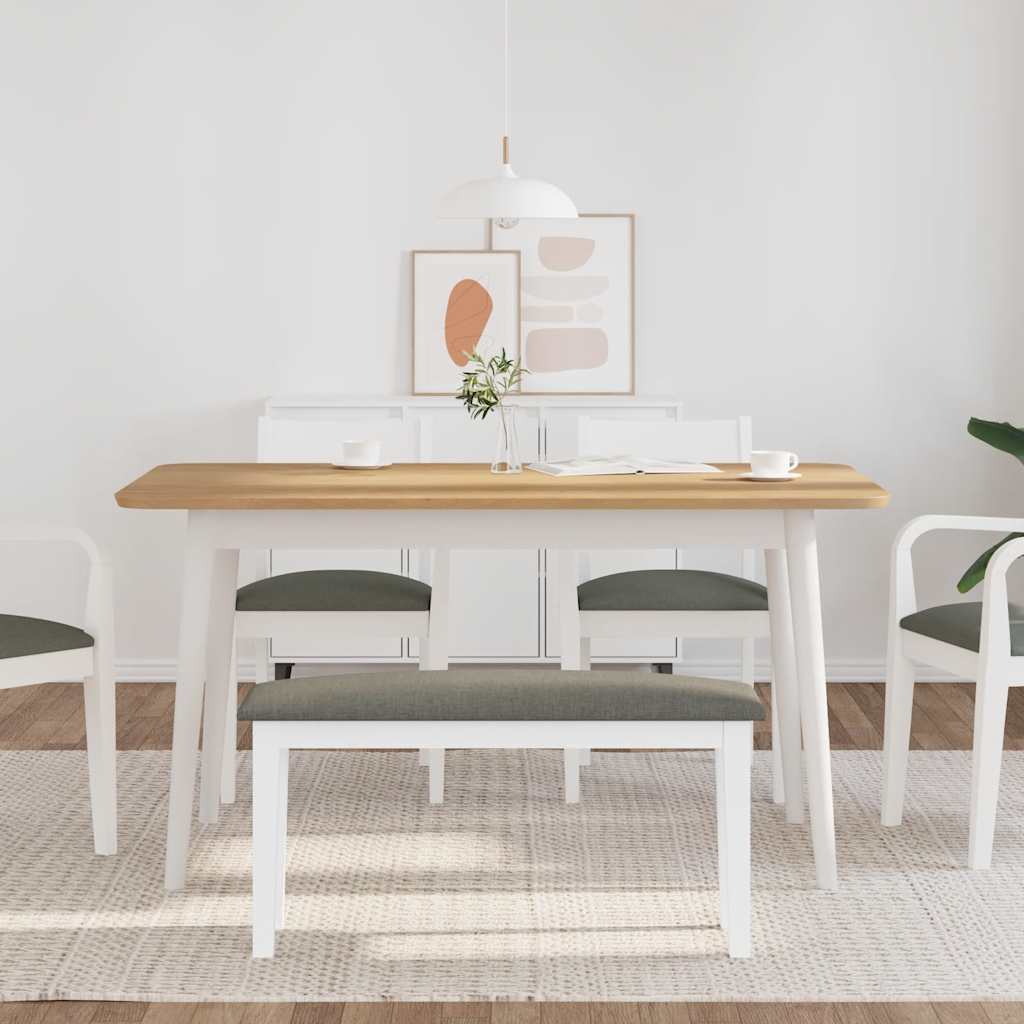 Banc 90 cm blanc bois massif caoutchouc - XIOS