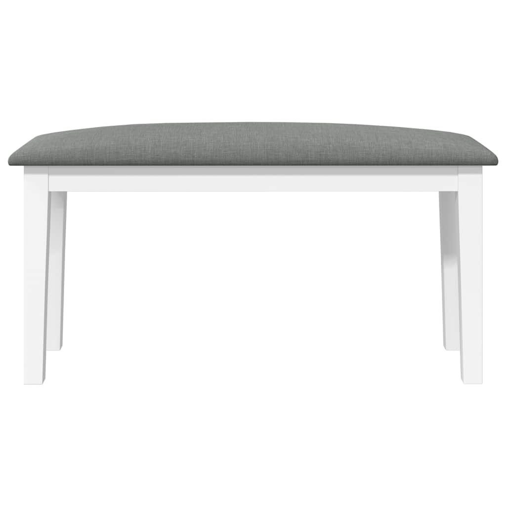 Banc 90 cm blanc bois massif caoutchouc - XIOS