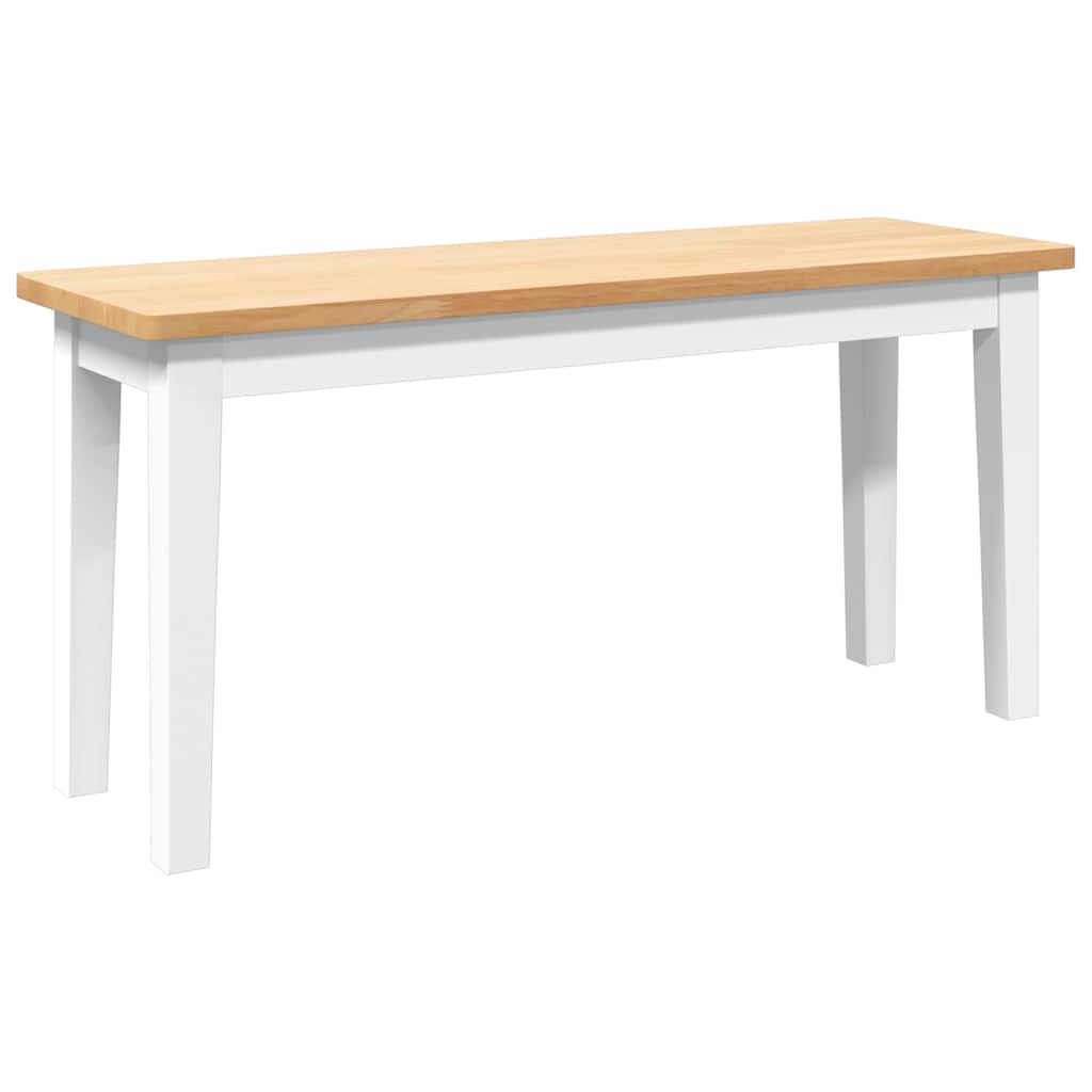 Banc 90 cm blanc bois massif caoutchouc - XIOS