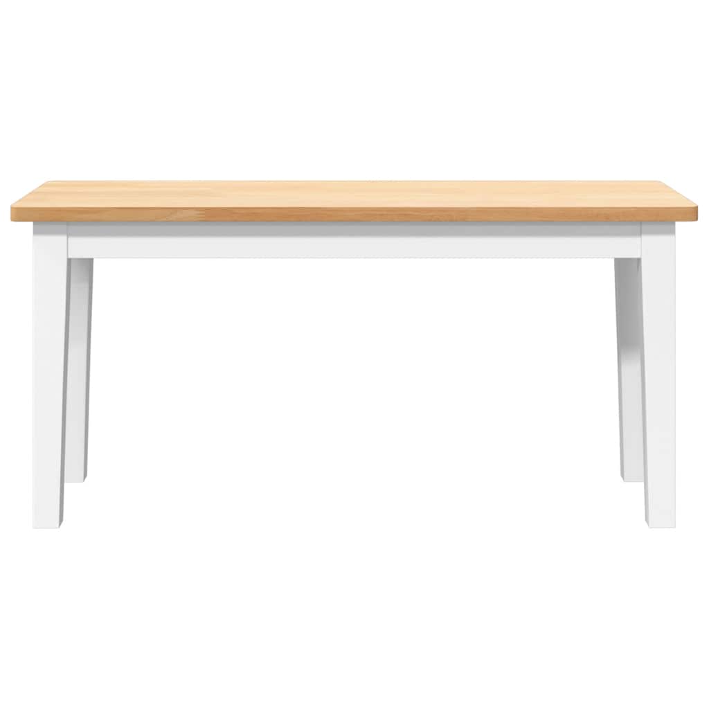 Banc 90 cm blanc bois massif caoutchouc - XIOS