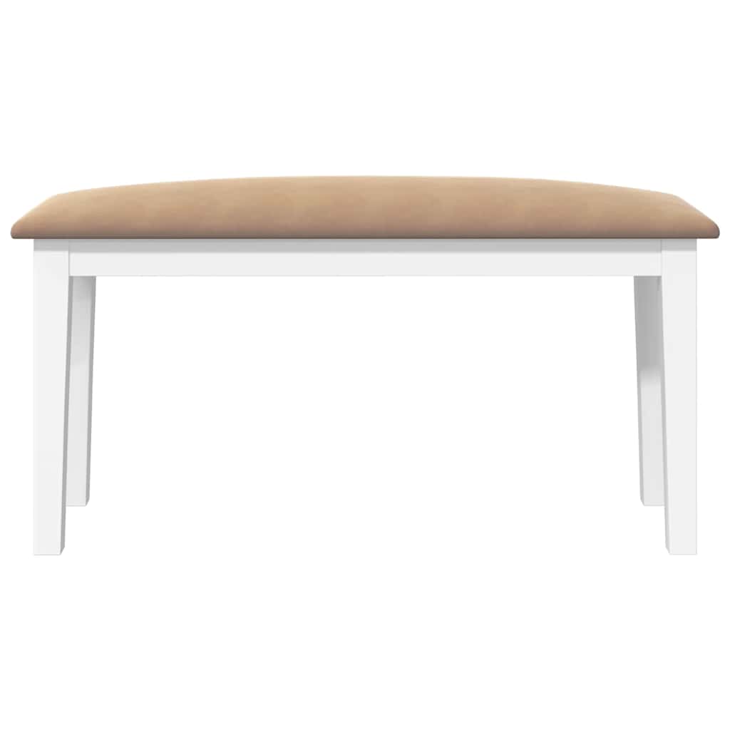 Banc 90 cm blanc bois massif caoutchouc - XIOS