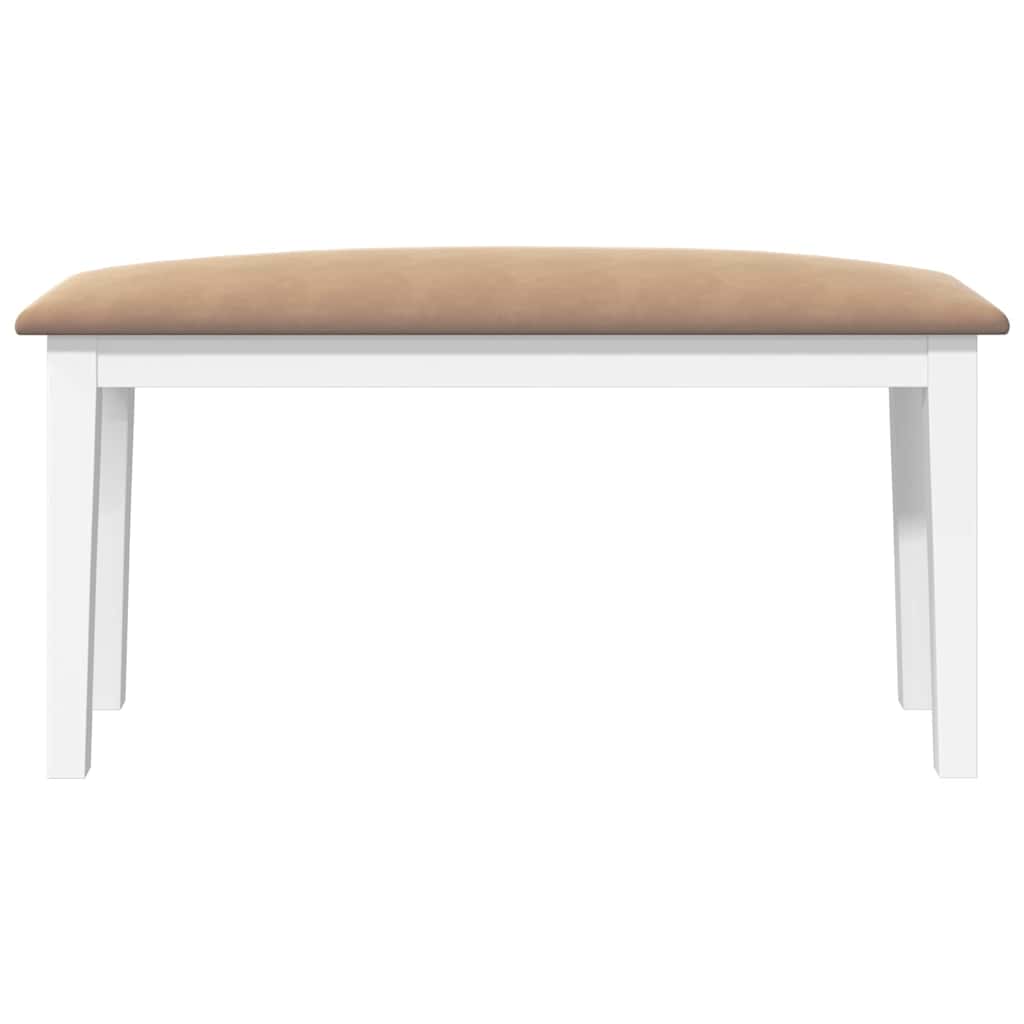 Banc 90 cm blanc bois massif caoutchouc - XIOS