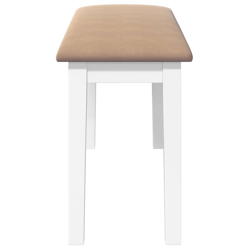 Banc 90 cm blanc bois massif caoutchouc - XIOS