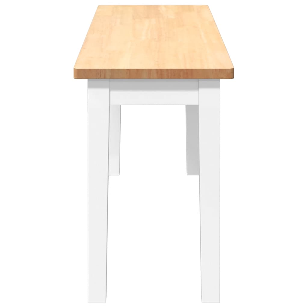 Banc 110 cm blanc bois massif caoutchouc - XIOS