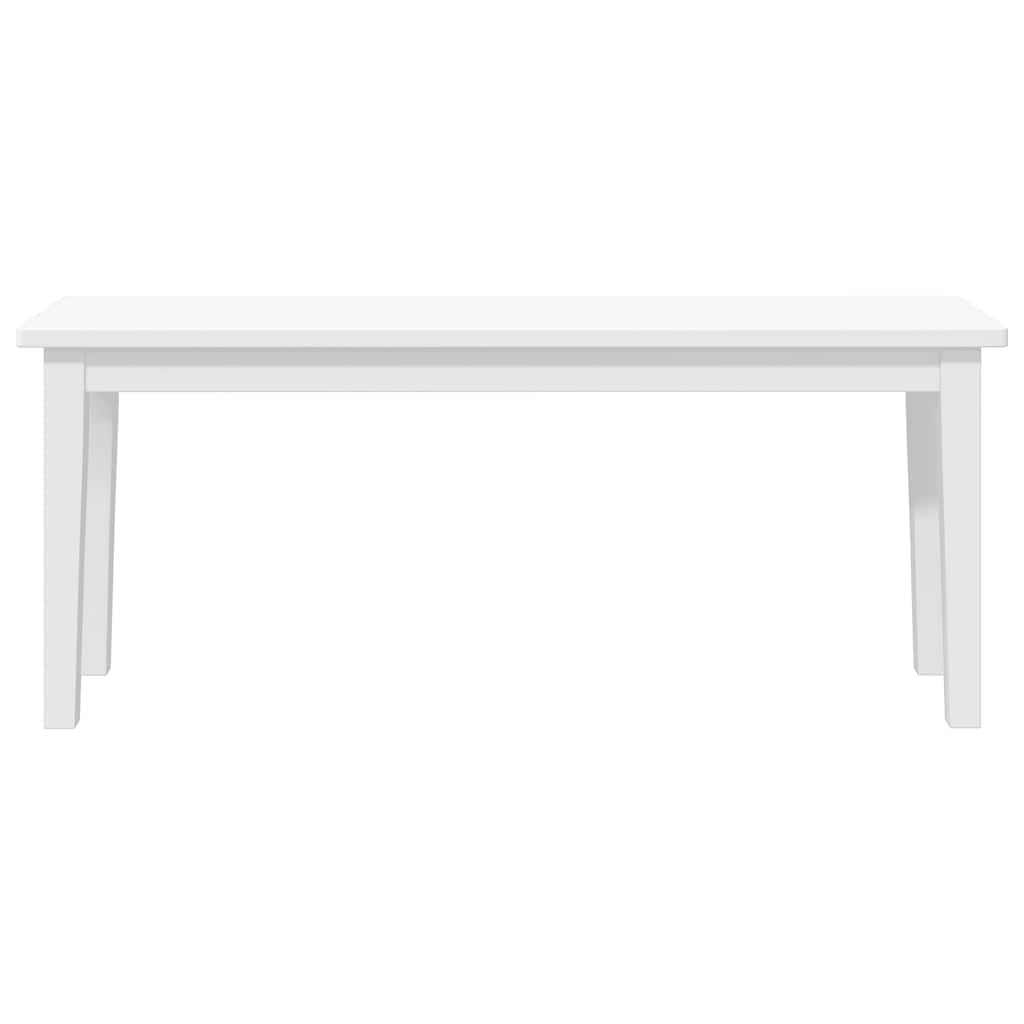 Banc 110 cm blanc bois massif caoutchouc - XIOS
