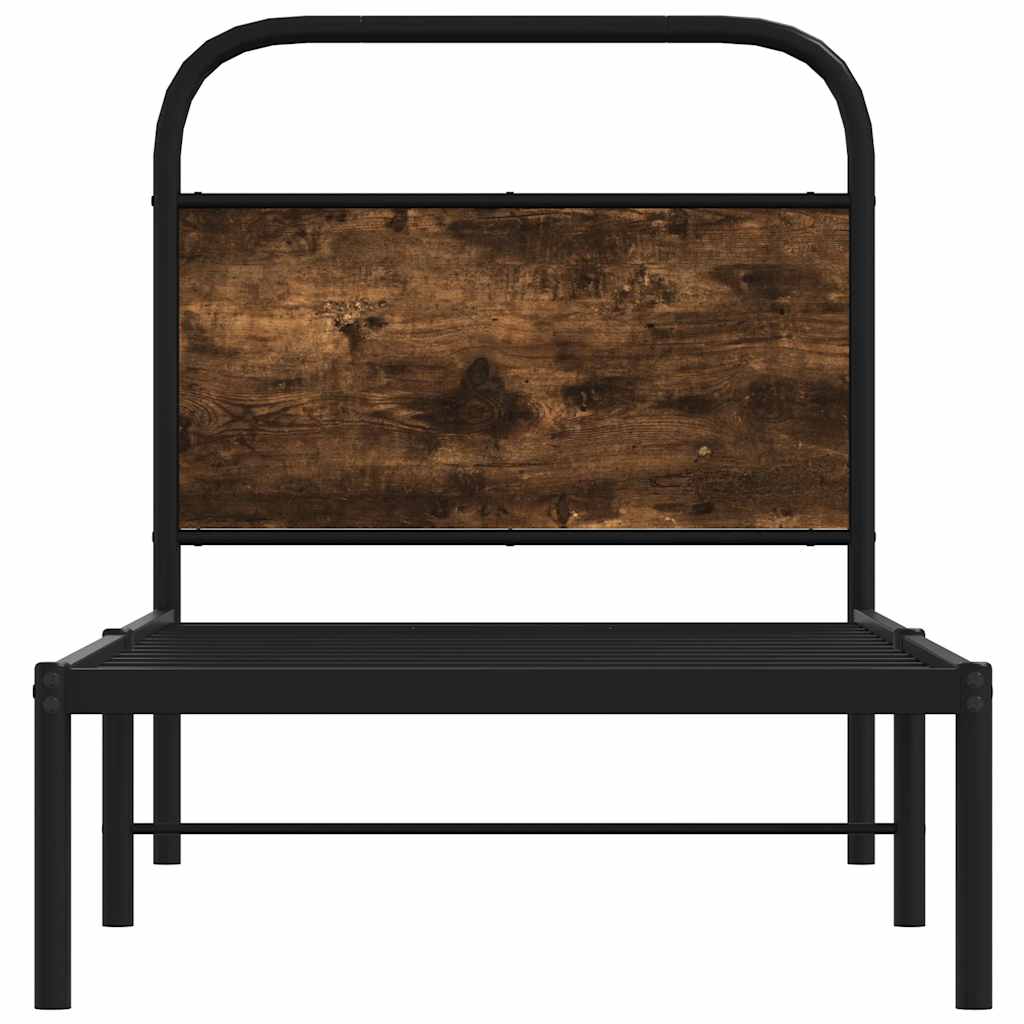 Cadre de lit sans matelas chêne fumé 75x190cm bois d'ingénierie - XIOS