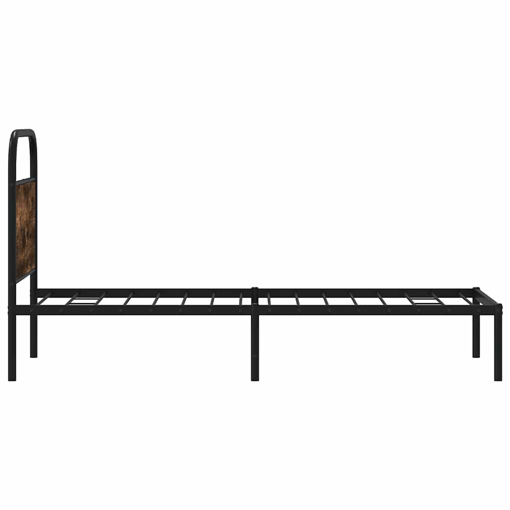 Cadre de lit sans matelas chêne fumé 75x190cm bois d'ingénierie - XIOS