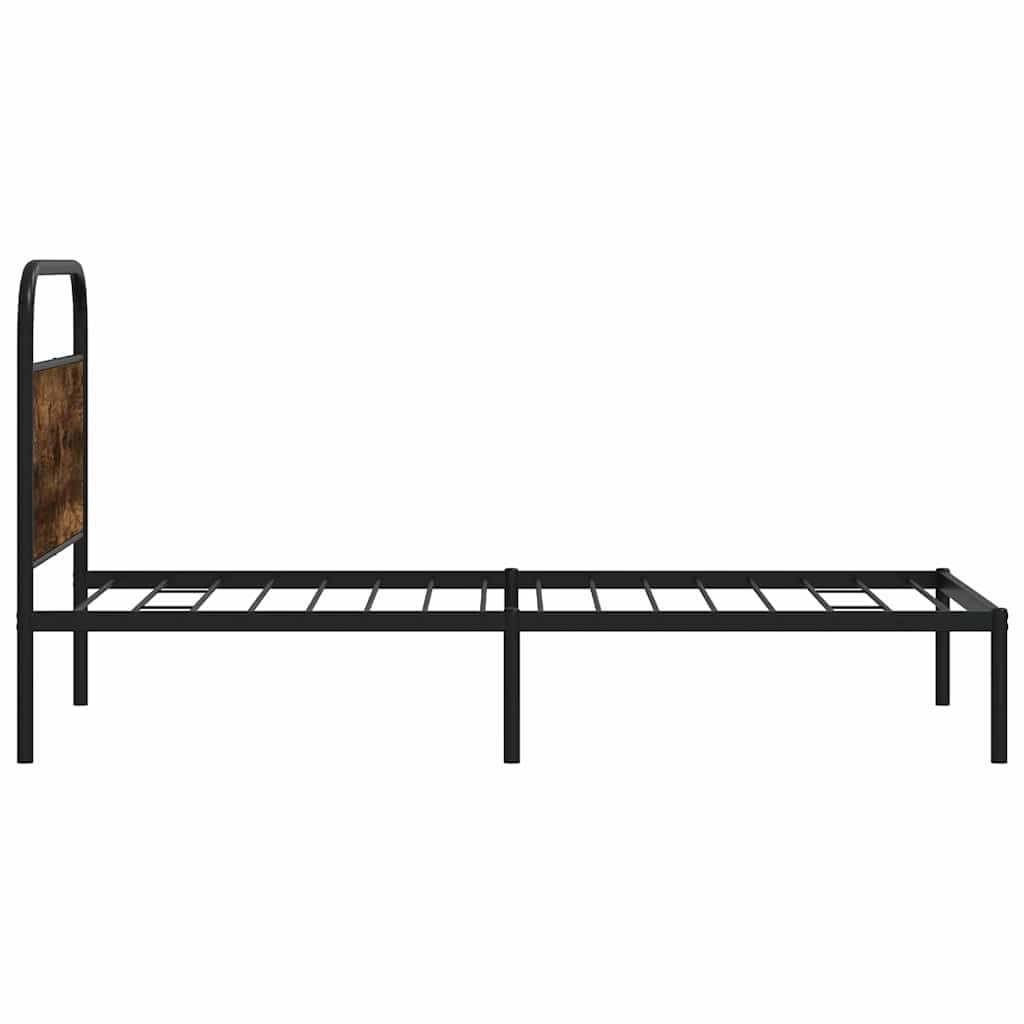 Cadre de lit sans matelas 100x190 cm chêne fumé bois ingénierie - XIOS