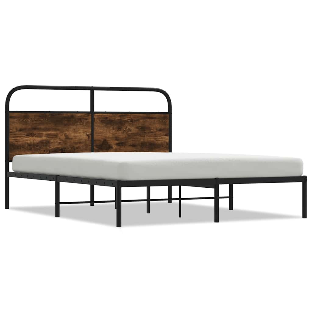 Cadre de lit sans matelas 120x200 cm chêne fumé bois ingénierie - XIOS