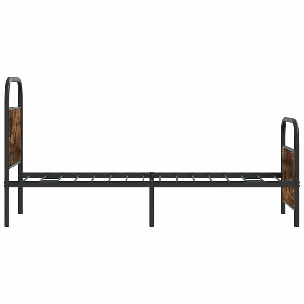 Cadre de lit sans matelas chêne fumé 75x190cm bois d'ingénierie - XIOS