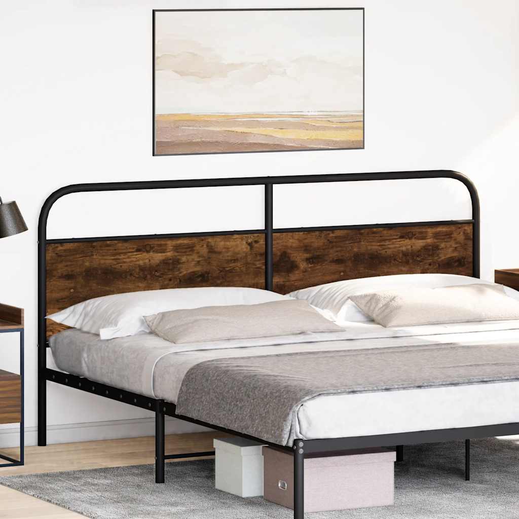 Tête de lit de remplacement chêne fumé 200 cm acier et bois d'ingénierie - XIOS