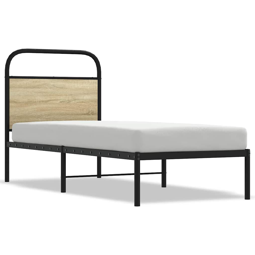 Cadre de lit sans matelas 75x190cm chêne sonoma bois ingénierie - XIOS