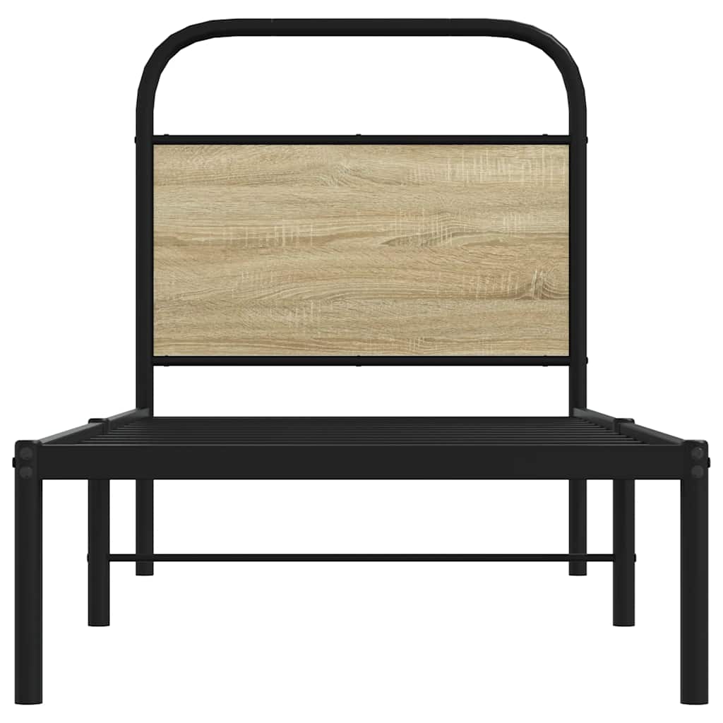 Cadre de lit sans matelas 75x190cm chêne sonoma bois ingénierie - XIOS