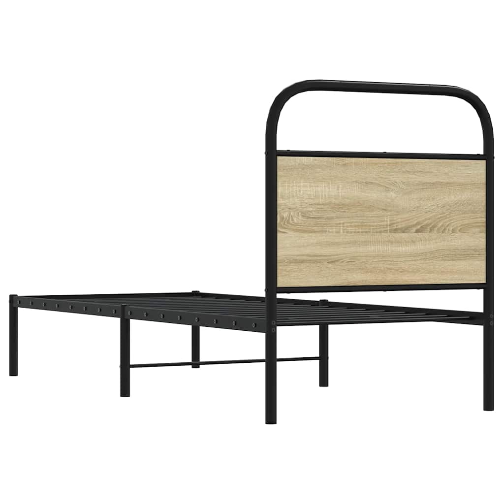 Cadre de lit sans matelas 75x190cm chêne sonoma bois ingénierie - XIOS