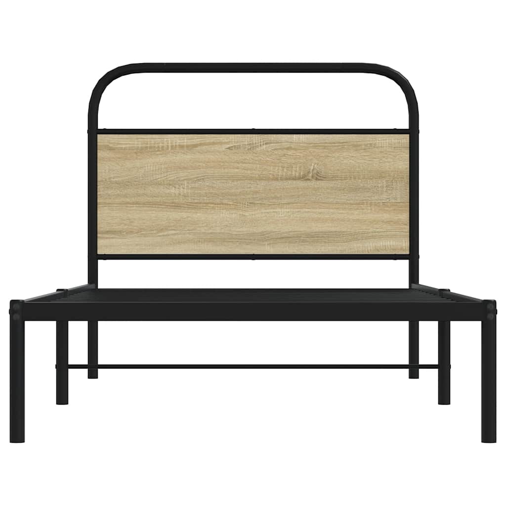 Cadre de lit sans matelas 90x200cm chêne sonoma bois ingénierie - XIOS