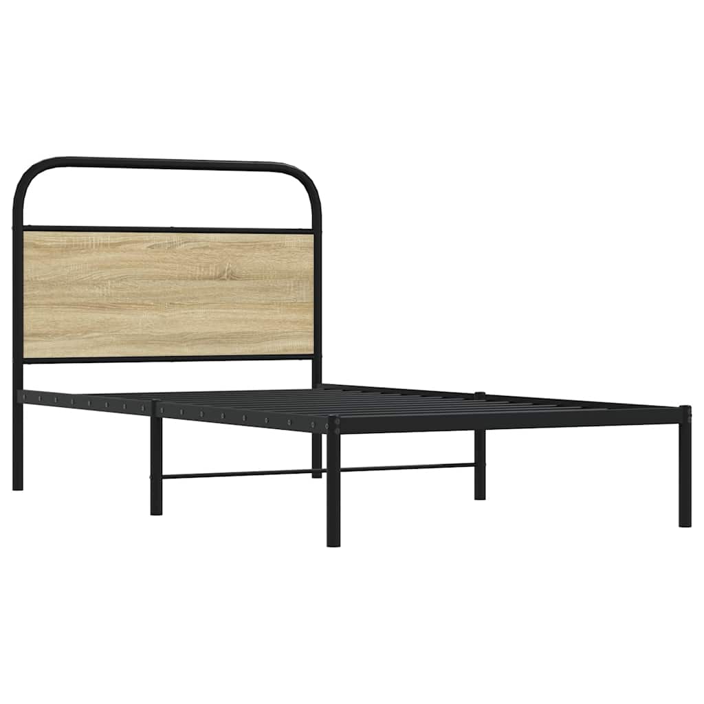 Cadre de lit sans matelas 90x200cm chêne sonoma bois ingénierie - XIOS