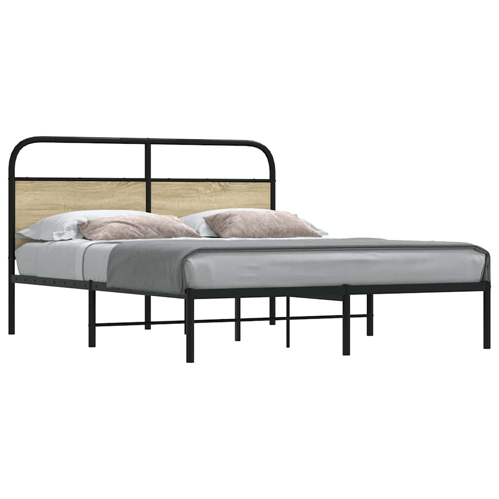 Cadre de lit sans matelas 150x200 cm chêne sonoma - XIOS
