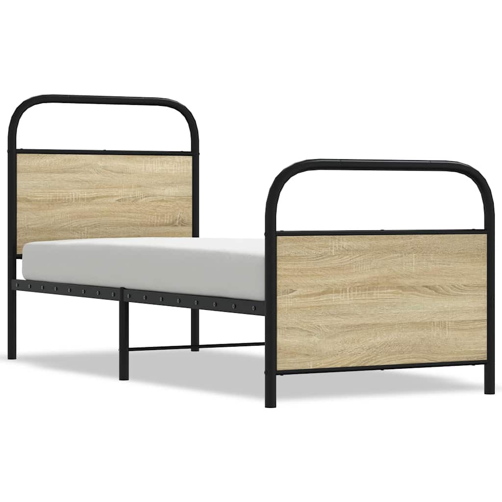 Cadre de lit sans matelas 75x190cm chêne sonoma bois ingénierie - XIOS